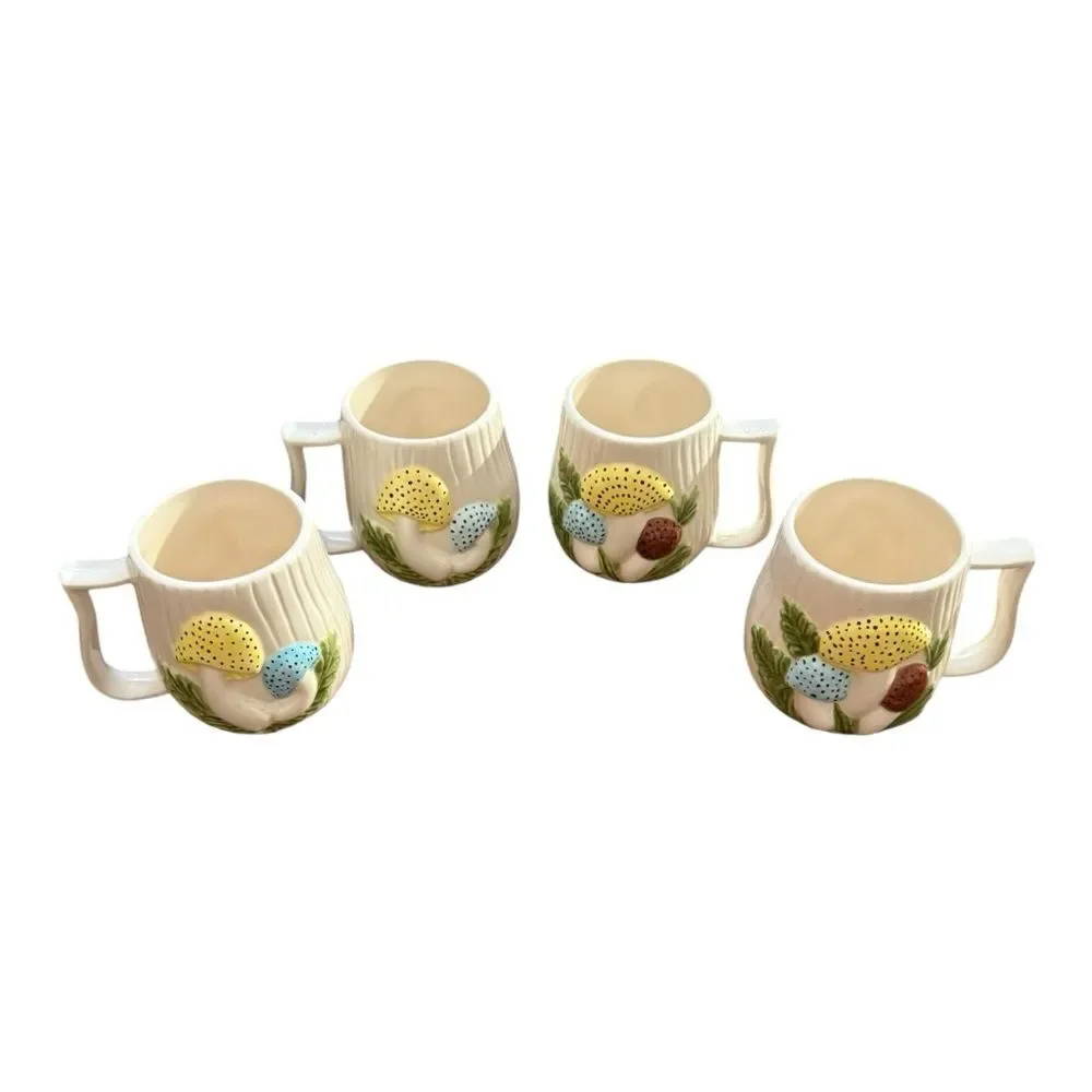 Vintage Arnel's Mushroom Coffee Mugs (Set of‎ 4)
